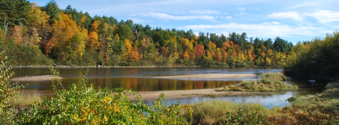 Merrimack River in Autumn in Concord, New Hampshire. Photo by Emily Lord.